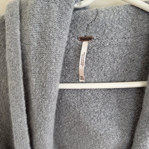 Free People Livin' In This Cardi Robe Grey M/L Lounge Winter Warm Comfy - Picture 7 of 7